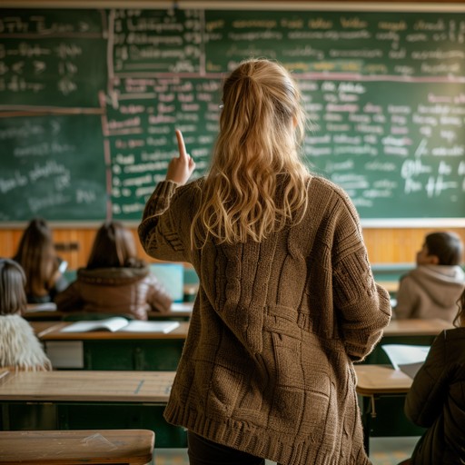female teacher teaching 