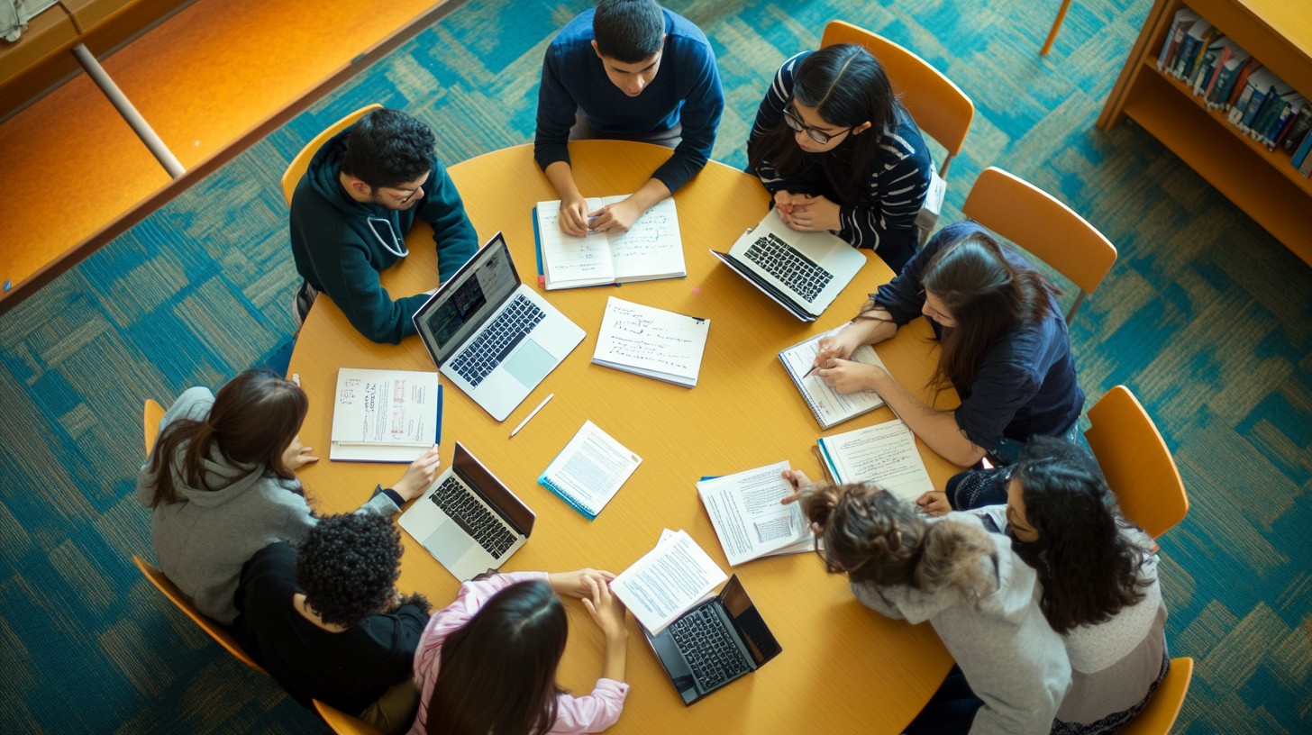 students studying together